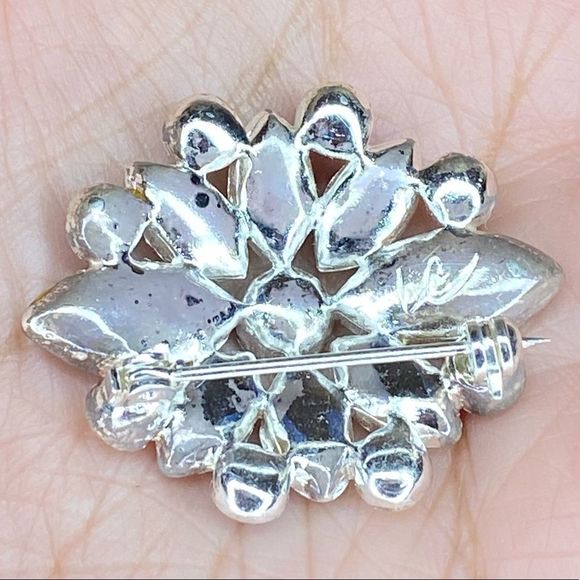 Signed LC MOONSTONE Like Multicolor Pin Brooch - Picture 4 of 7